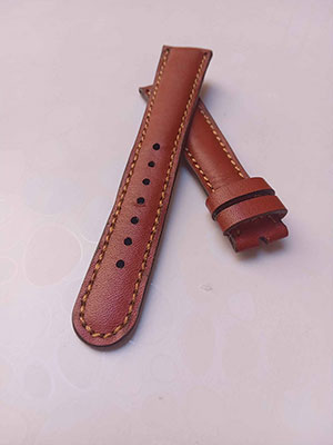 بند ساعت چرم گاوی قهوه ای